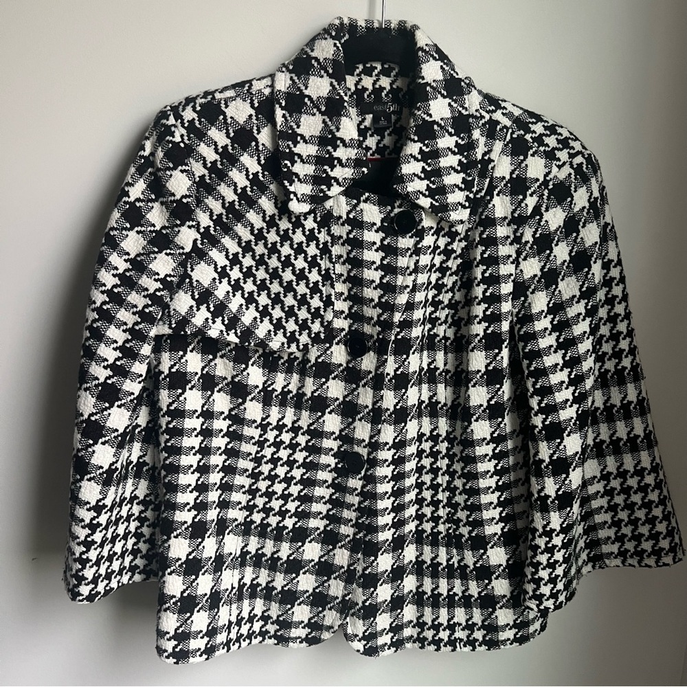 East 5th Black and White Houndstooth Blazer - Size L